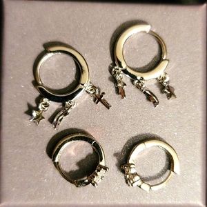 Two Pairs of Childs .925 Sterling Silver Earrings